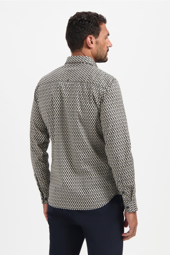 STRETCH PRINT SHIRT 29450890 020 BLACK